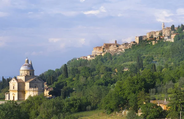 Панорама Тосканы Вид Монтепульчано Кьельди Сан Бьяджо Сан Бьяджо — стоковое фото