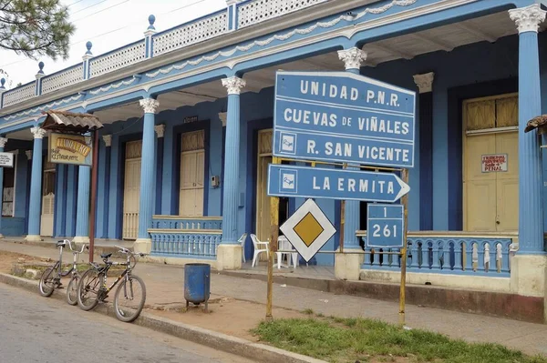 Vinales Cuba April 2003 Steet Signs Traffic Sign Main Street — Stock Photo, Image