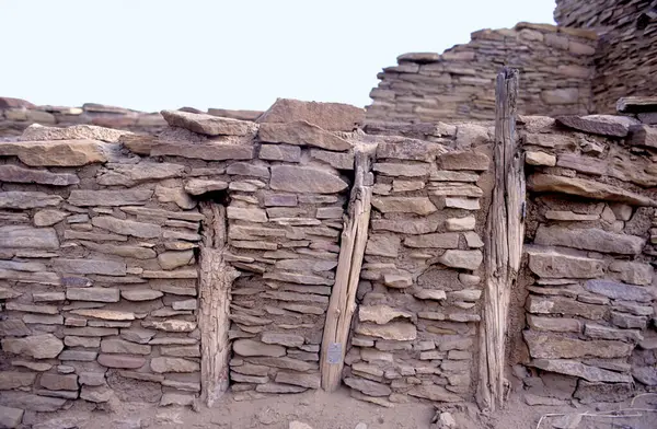 Detalhe Pueblo Bonito Ruínas Indianas Anasazi Parque Histórico Nacional Cultura — Fotografia de Stock