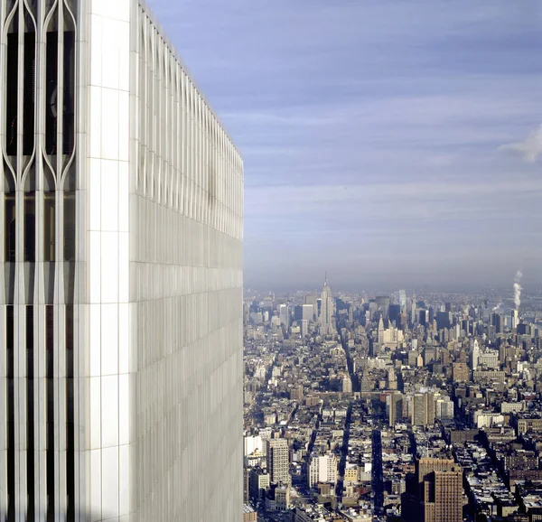 Manhattan Vista Uma Das Torres Gêmeas World Trade Center Nyc — Fotografia de Stock