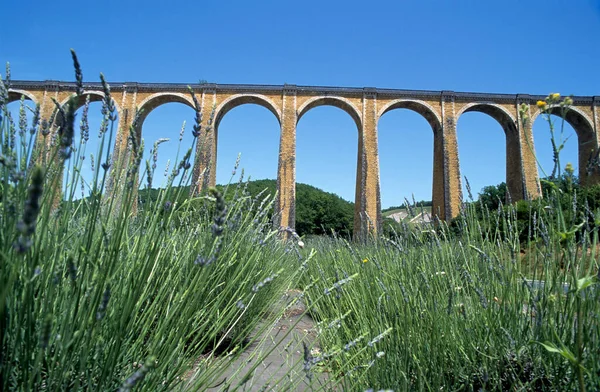 Old Aquaduct Clear Blue Sky Luberon Provence France Stock Photo