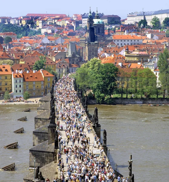 Prague Czech Repubic June 2022 Вид Малу Вежу Карлового Мосту Ліцензійні Стокові Фото