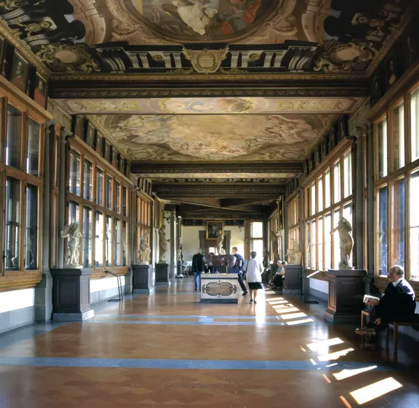 Florence Italy April 2023 Talya Nın Doğu Koridoru Uffizi Galerisi - Stok İmaj