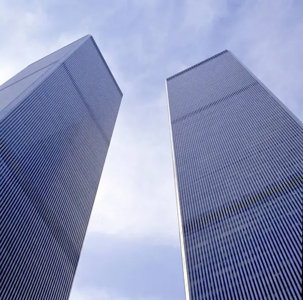 World Trade Center Ikertornyai New Yorkban Mielőtt Megtámadta Őket Qaida Jogdíjmentes Stock Fotók