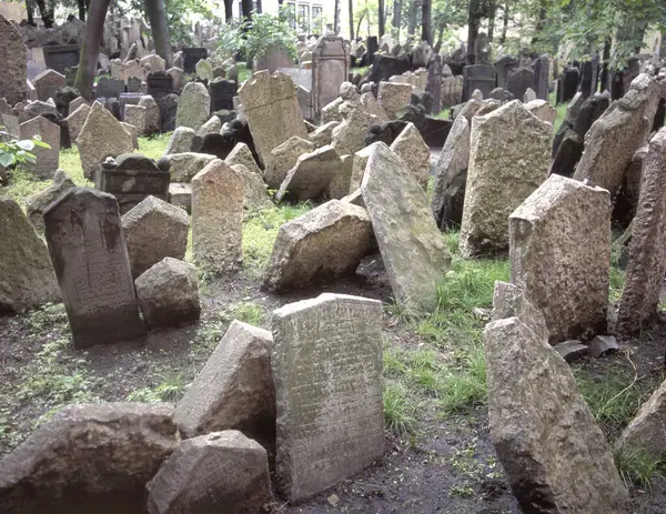 Praag Tsjechië Republiek September 2023 Oude Joodse Begraafplaats Graven Praag Stockafbeelding