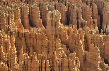 Serseriler hakkındaki detaylar. Jeolojik erozyon sonucu oluşan kumtaşından eşsiz kaya oluşumları. Gün doğumunda Utah, Bryce Ulusal Parkı 'nda çekildi.