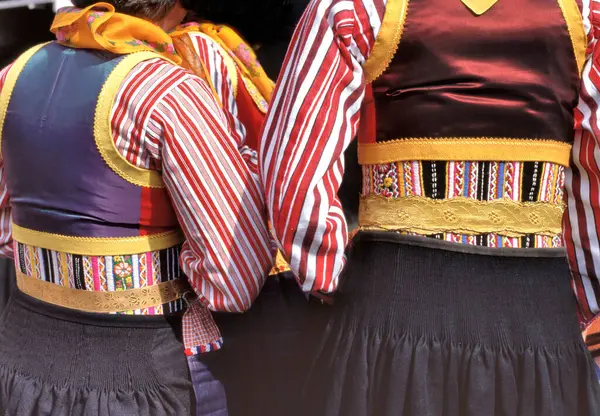 stock image Two women in traditional costume at Marken, Holland. At Kingsday people at Marken are dressed in traditional costume. At Kingsday the people of Holland celebrate the birthday of the King 