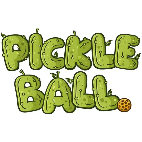 Pickle Ball Letters Words Written Dill Pickle Style Font Vines Gráficos Vetores