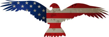 Amerikan bayraklı Amerikan kartalı
