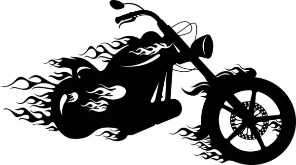 Czarno Biały Motocykl Flam — Zdjęcie stockowe