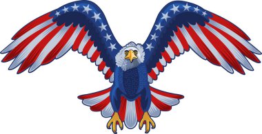 Amerikan bayraklı Amerikan kartalı