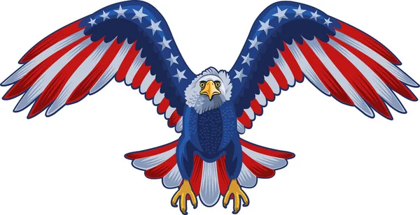 Aigle Américain Avec Drapeaux Des États Unis — Image vectorielle