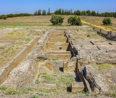 Roma 'nın en büyük hamamı İtalya' nın. Santiponce, Seville, Endülüs, İspanya.