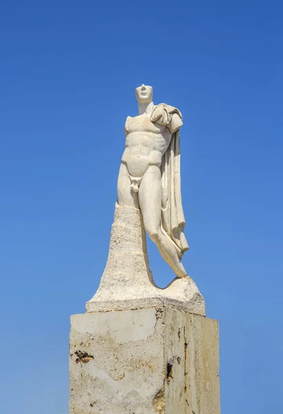Statuto Dell Imperatore Romano Traiano Nella Città Romana Italica Santiponce — Foto Stock