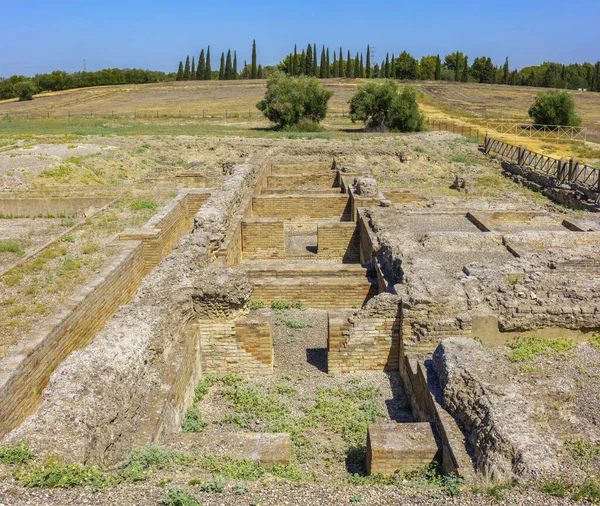 Grootste Romeinse Baden Van Romeinse Stad Italica Santiponce Sevilla Andalusië Rechtenvrije Stockfoto's