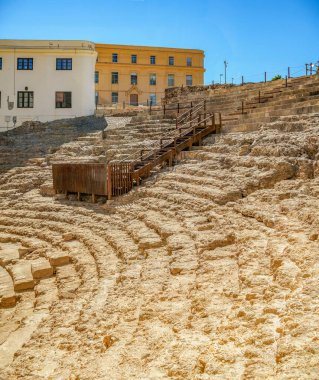 Cadiz, Endülüs, İspanya Roma Tiyatrosu 'nun kalıntıları.
