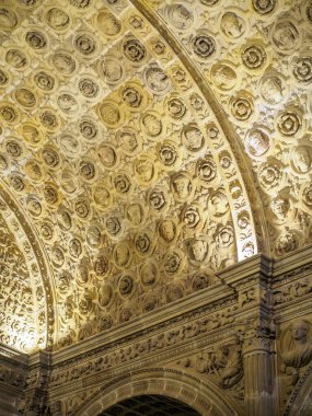 Siguenza, İspanya - 19 Ocak 2024. Siguenza Katedrali 'nin Büyük Kilisesi veya Sacristy' si. Guadalajara, Castilla la Mancha, İspanya.