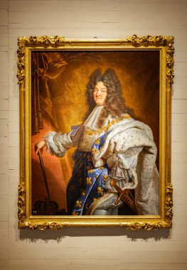 Fransa Kralı 14. Louis. Tuval üzerine yağ. Yaklaşık 1702 Sümbül Rigaud Atölyesi.