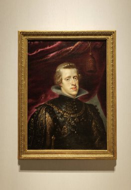 Madrid, Spain - November 4, 2024. Philip IV Attired in Brocade. Oil on canvas. About 1632 by Workshop of Peter Paul Rubens. Royal Collections Gallery. clipart