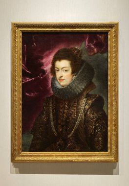 Madrid, İspanya - 4 Kasım 2024. Brocade 'de Burbon Giyinen Isabella. Tuval üzerine yağ. 1632 'de Peter Paul Rubens' in atölyesinde. Kraliyet Koleksiyonları Galerisi.