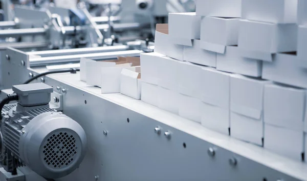 Producción Máquina Automática Del Pegador Carpeta Caja Para Embalaje Caja — Foto de Stock