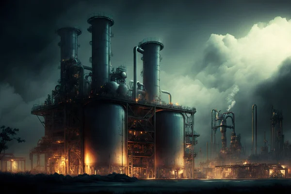 Industrial factory plant background. Illustration image.