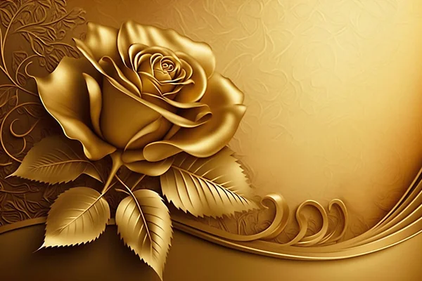 Shiny Rose Gold Flower Luxury Background Greeting Card Template Graphic — 图库照片