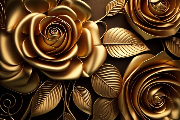 Shiny Rose Gold Flower Luxury Background Greeting Card Template Graphic — 图库照片