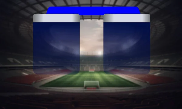 Suddig Bakgrund Fotbollsstadion Med Resultattavla Information Illustrationsbild — Stockfoto