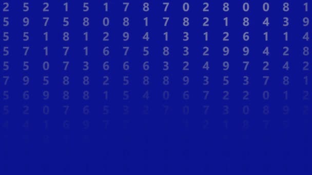 Abstracte Willekeurige Getallen Digitale Code Animatie Blauw Scherm — Stockvideo