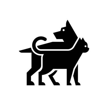 Köpek ve kedi logosu. Simge tasarımı. Şablon öğeleri