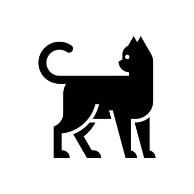 Kedi logosu. Simge tasarımı. Şablon öğeleri