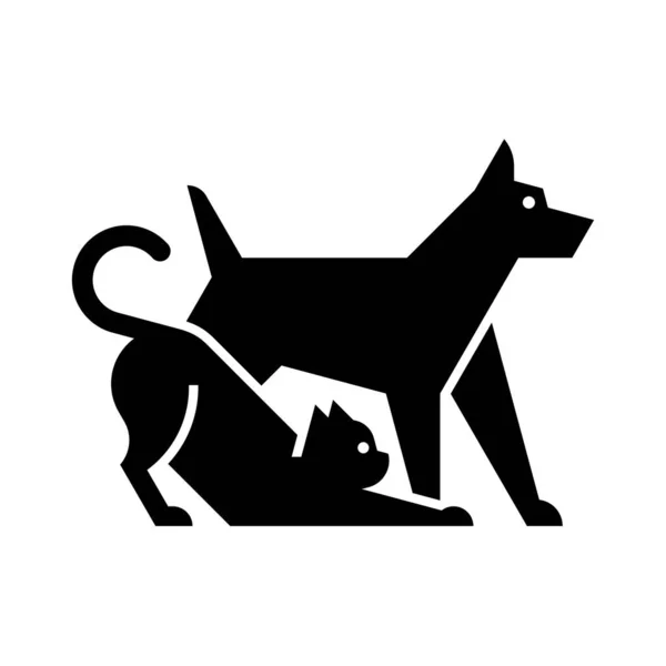 Hund Och Katt Logotyp Ikon Design Mallelement — Stock vektor