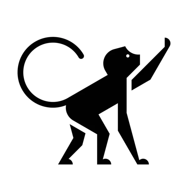 Maymun Logosu Simge Tasarımı Şablon Ögeleri — Stok Vektör