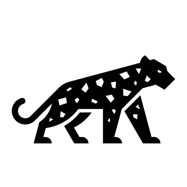 Leopar Logosu Simge Tasarımı Şablon Ögeleri — Stok Vektör