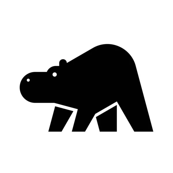 Hippo Logo Дизайн Ікона Тимчасові Елементи — стоковий вектор