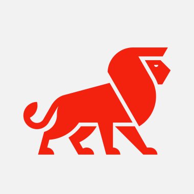 Aslan logosu. Simge tasarımı. Şablon öğeleri