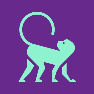 Maymun Logosu. Simge tasarımı. Şablon ögeleri