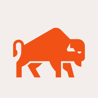 Bizon Logosu. Simge tasarımı. Şablon ögeleri