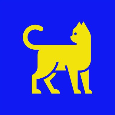 Kedi logosu. Simge tasarımı. Şablon öğeleri
