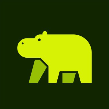 Hippo Logosu. Simge tasarımı. Şablon ögeleri