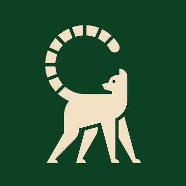 Lemur Logosu. Simge tasarımı. Şablon ögeleri