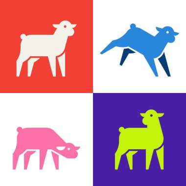 Lamb Logosu seti. Simge tasarımı. Şablon ögeleri