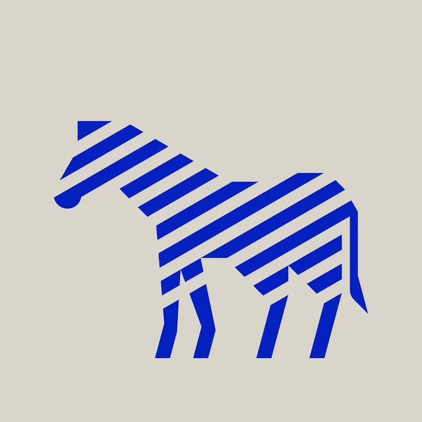 Zebra Logosu Simge Tasarımı Şablon Ögeleri — Stok Vektör