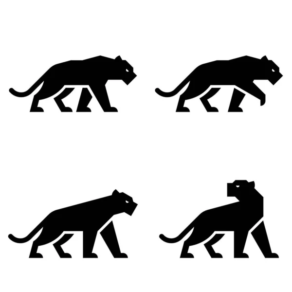 Panther Panther Logo Дизайн Ікона Тимчасові Елементи — стоковий вектор