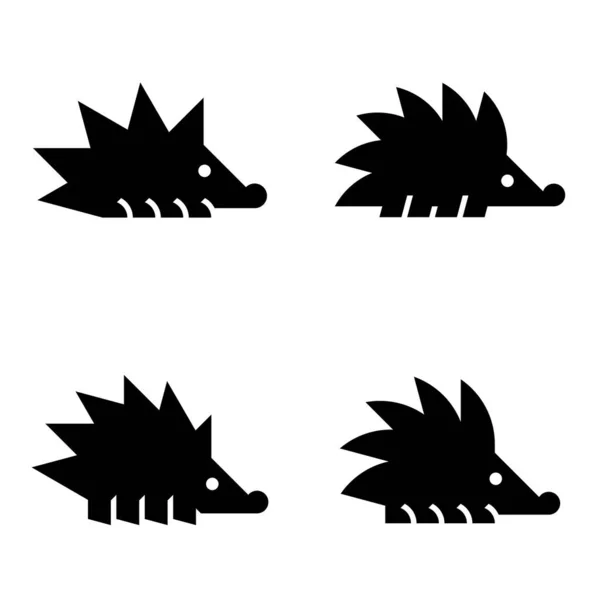 Набір Hedgehog Hedgehog Logo Дизайн Ікона Тимчасові Елементи — стоковий вектор