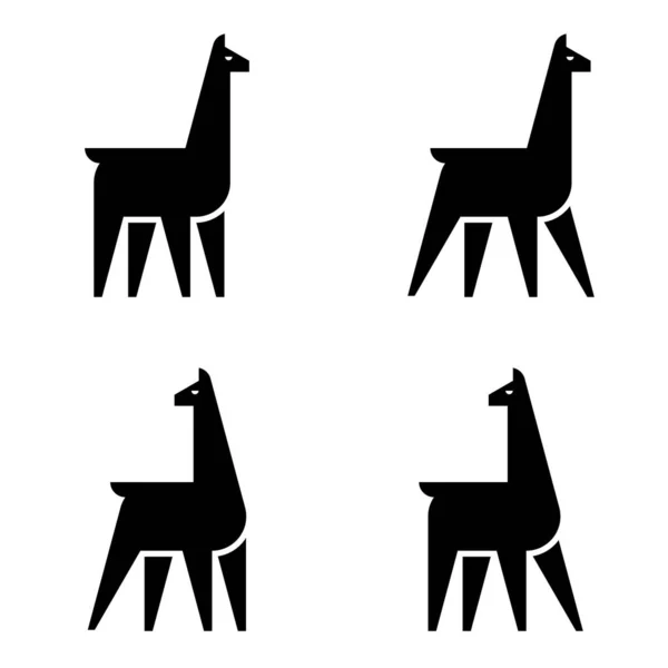 Conjunto Llama Llama Logo Diseño Iconos Elementos Plantilla — Archivo Imágenes Vectoriales