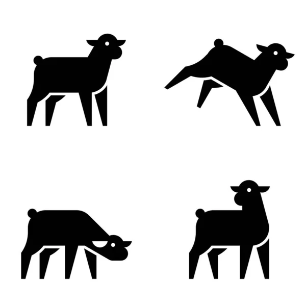 Набор Лэмба Логотип Лэмба Дизайн Икон Шаблоны — стоковый вектор