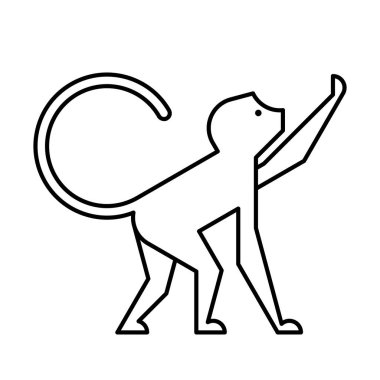 Maymun Logosu. Simge tasarımı. Şablon ögeleri