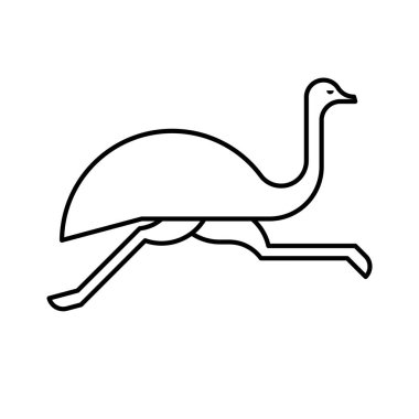 Devekuşu Logosu. Simge tasarımı. Şablon ögeleri